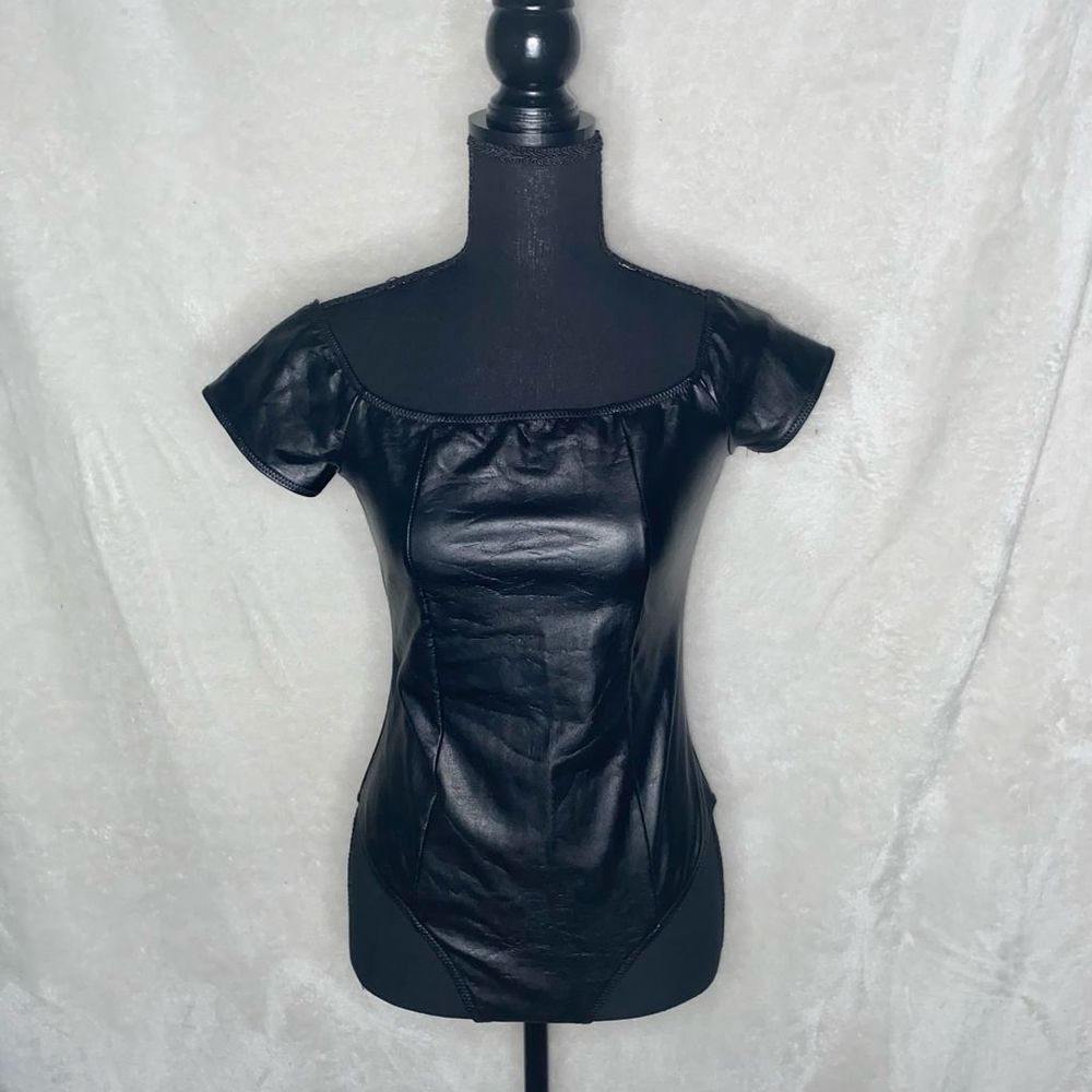 Fashion Nova Leather Bodysuit L